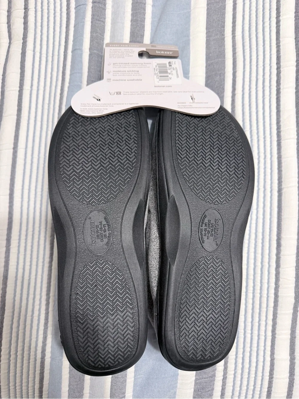 isotoner plush gray